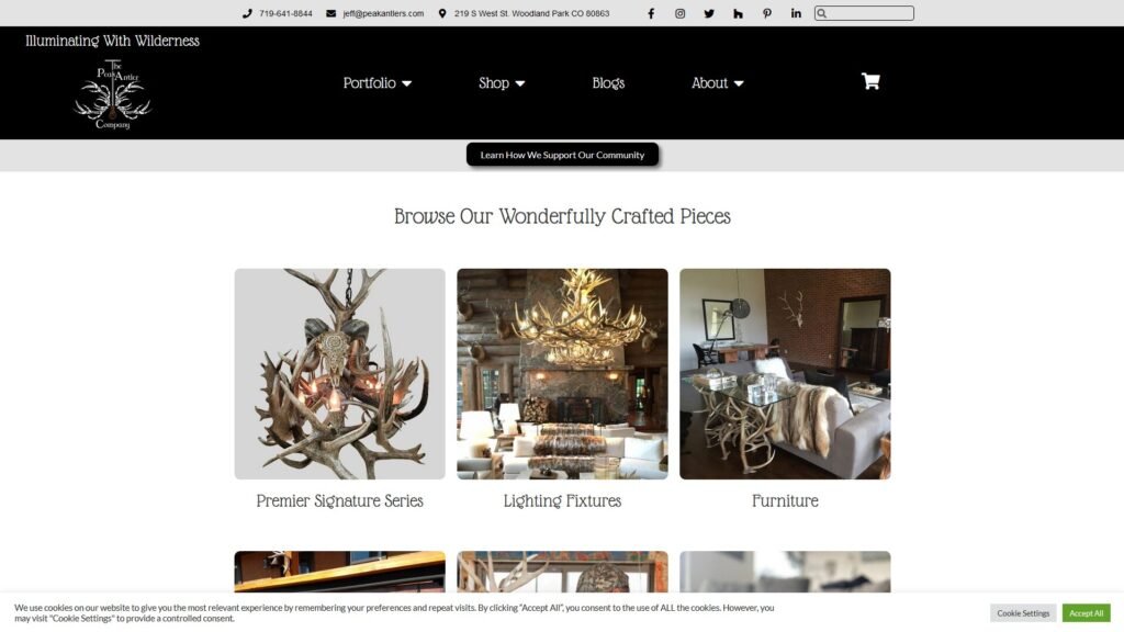 peak antler company home page