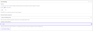 Configuration donation amounts per product